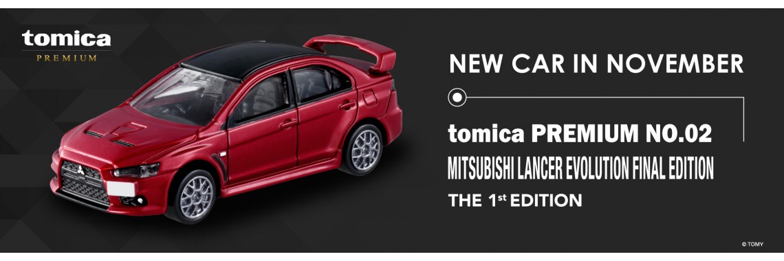 Tomica-Premium No. 02 Mitsubishi Lancer EVO Final (1st)